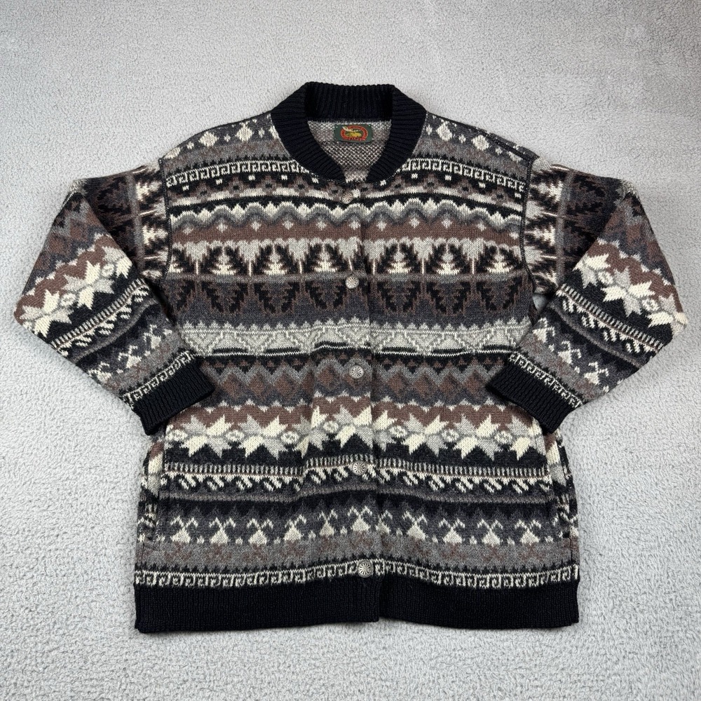 Vintage Alps Cardigan Womens Small‎ Wool Button Up Sweater Nordic Aztec Jacket